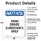 Signmission Food Grade Lubricants Only, 18 in W x Rectangle, Plastic OS-2PACK-NS-P-1824-V-12821 - alternate 4